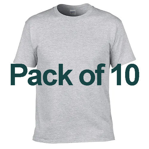 Clearance Pack of 10 unisex grey sublimation t-shirts