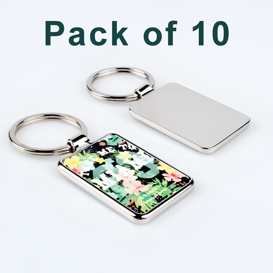 Rectangle metal keyring (Pack of 10)