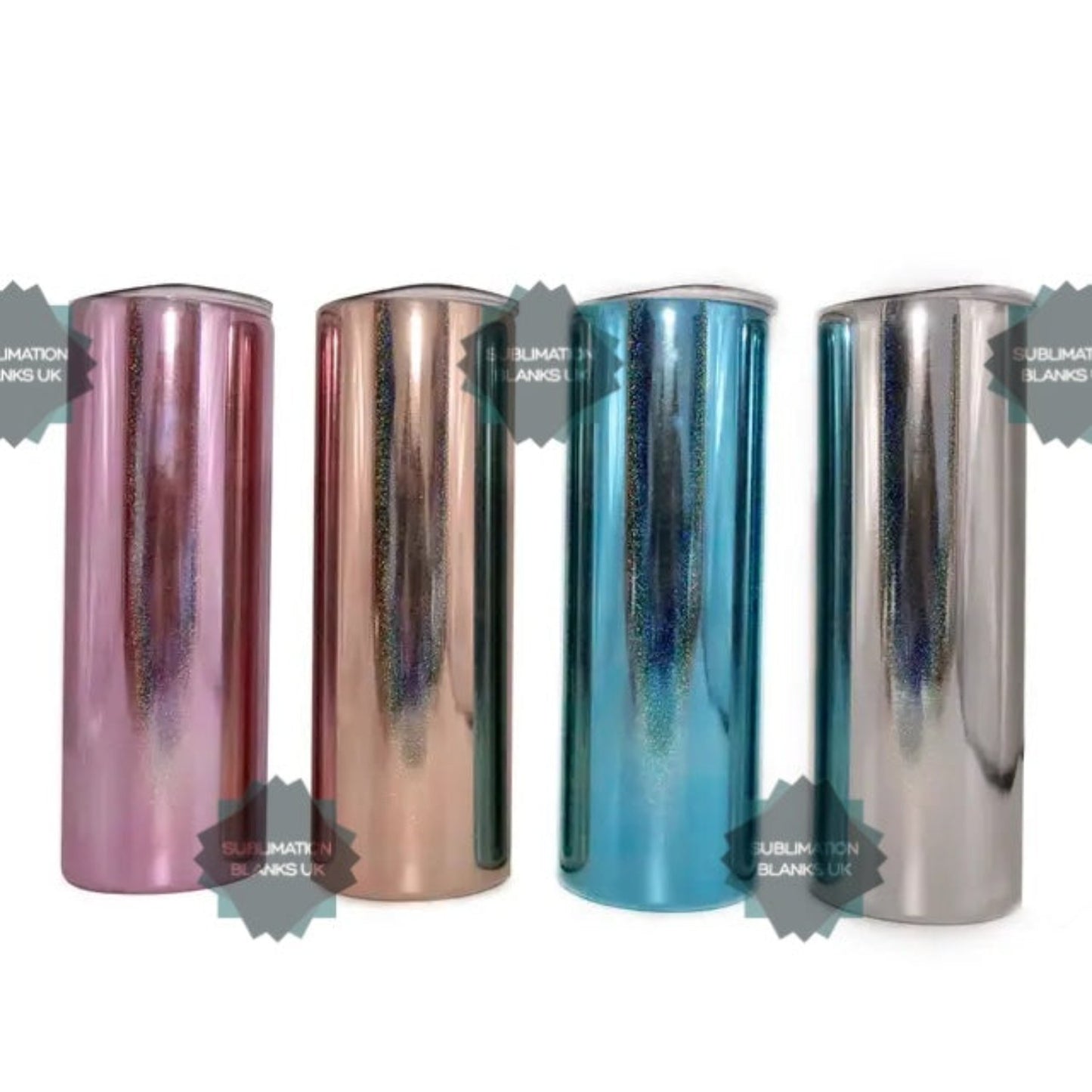 20oz mirror-effect sublimation tumblers - iridescent shimmer