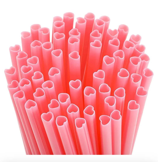 Pack of 10 Heart-shaped straws