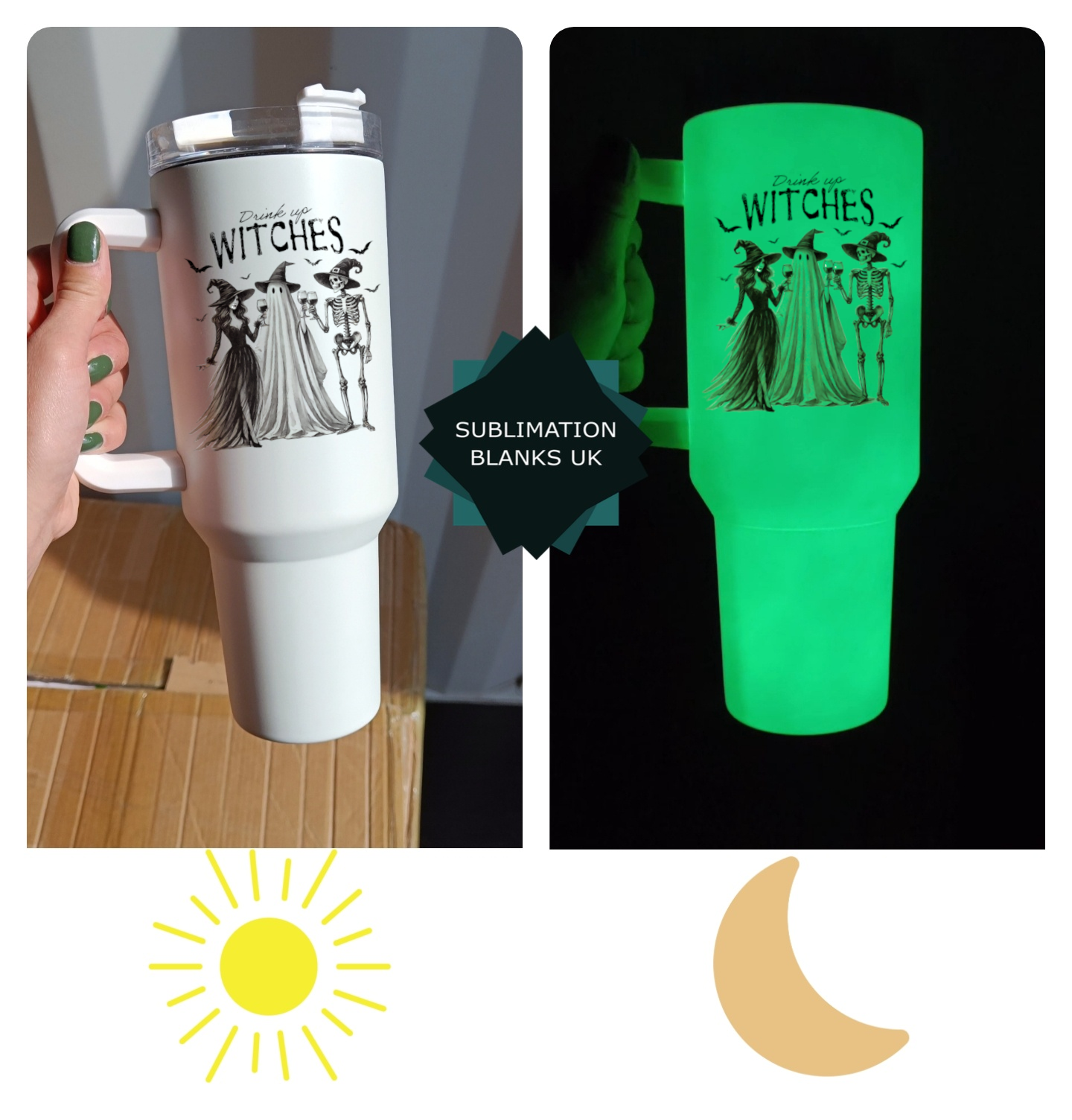 UV Glow 40oz sublimation tumbler