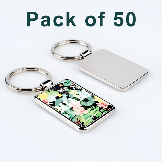 Rectangle metal keyring (Pack of 50)