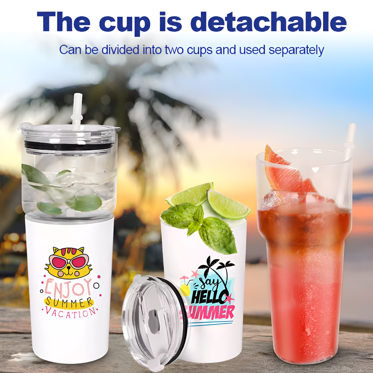 2in1 sublimation tumbler with a glass