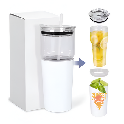 2in1 sublimation tumbler with a glass