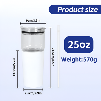 2in1 sublimation tumbler with a glass