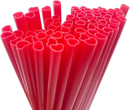 Pack of 10 Heart-shaped straws