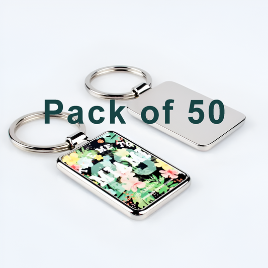 Rectangle metal keyring (Pack of 50)