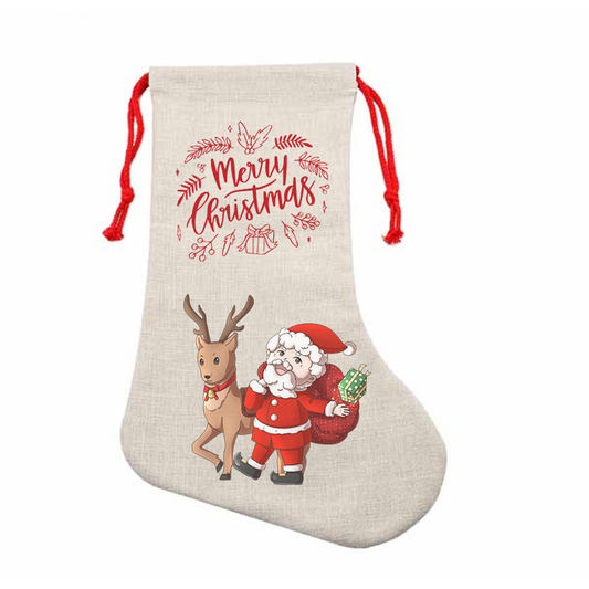 Christmas Stocking - Blank Linen