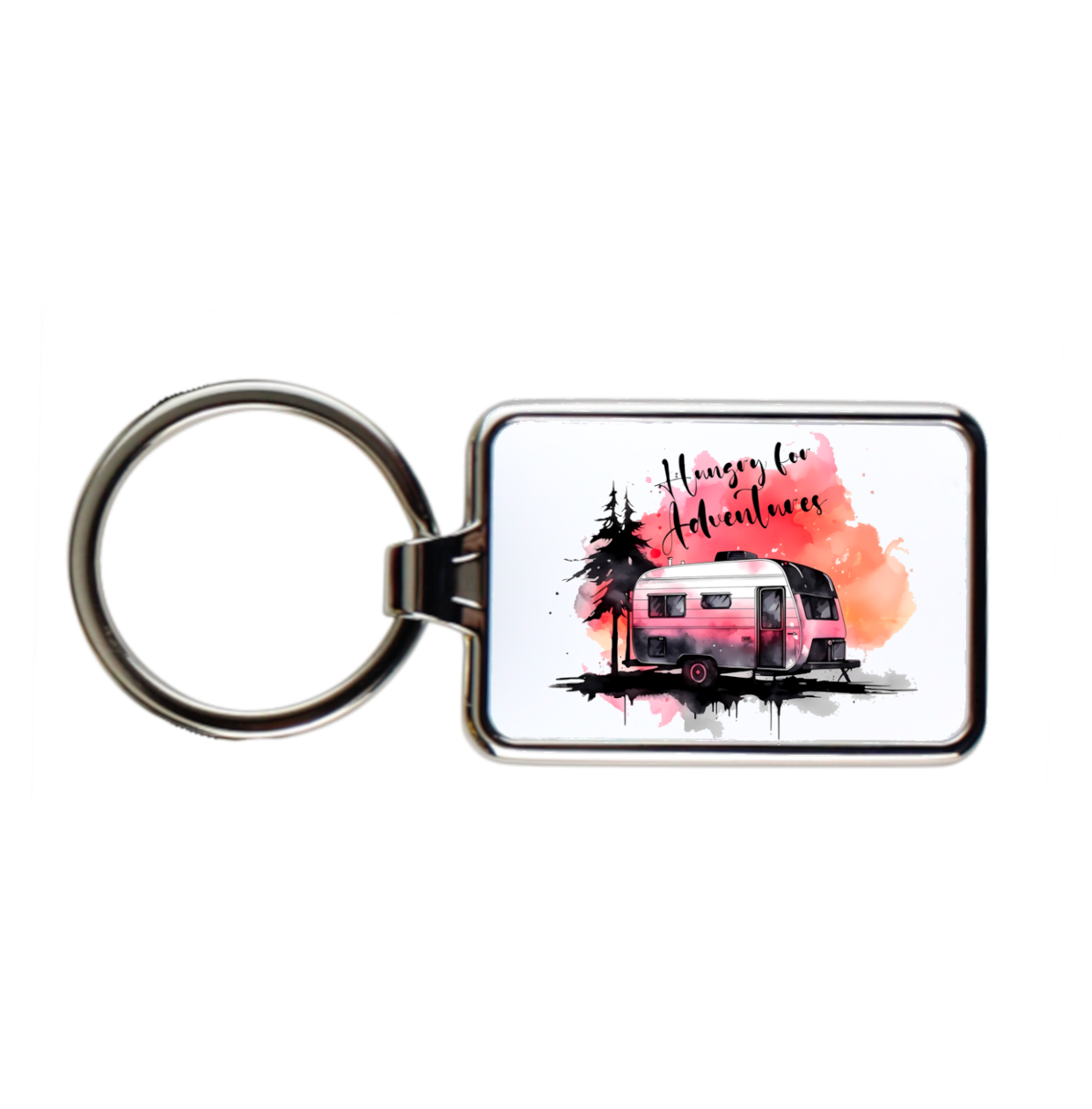 Rectangle metal keyring (Pack of 50)