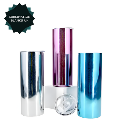 20oz mirror-effect sublimation tumblers - iridescent shimmer