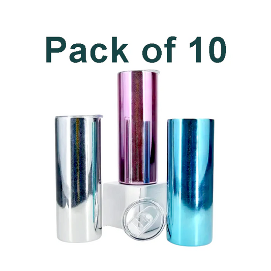 Pack of 10 - 20oz mirror sublimation tumblers