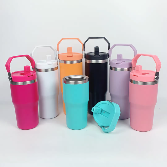 CLEARANCE 20oz and 30oz powder-coated cups with swing handle