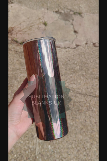 20oz mirror-effect sublimation tumblers - iridescent shimmer