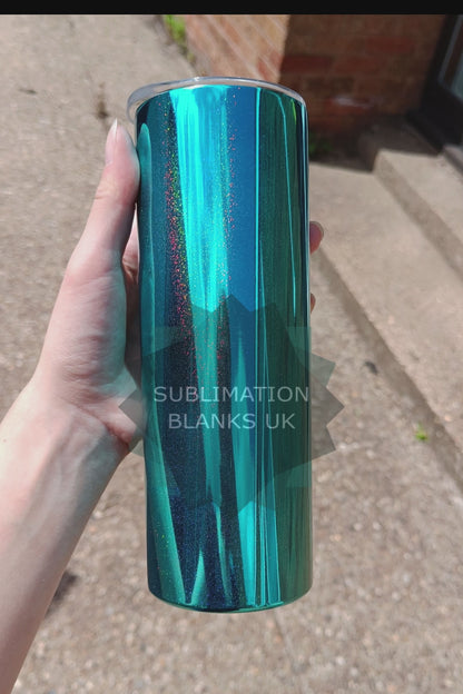 20oz mirror-effect sublimation tumblers - iridescent shimmer