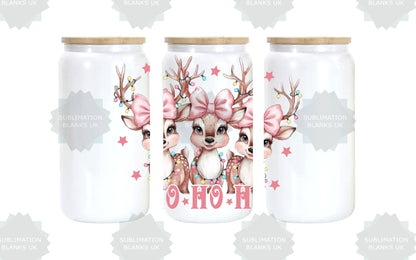 16oz Sublimation White Shimmer Glass Can