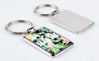 Rectangle metal keyring (Pack of 10)