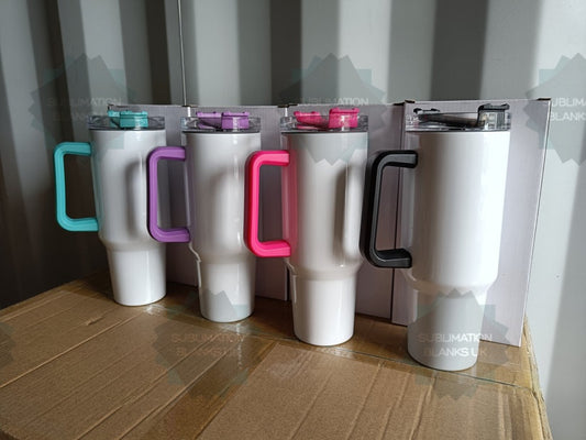 Clearance 40oz Sublimation Cups with coloured handles