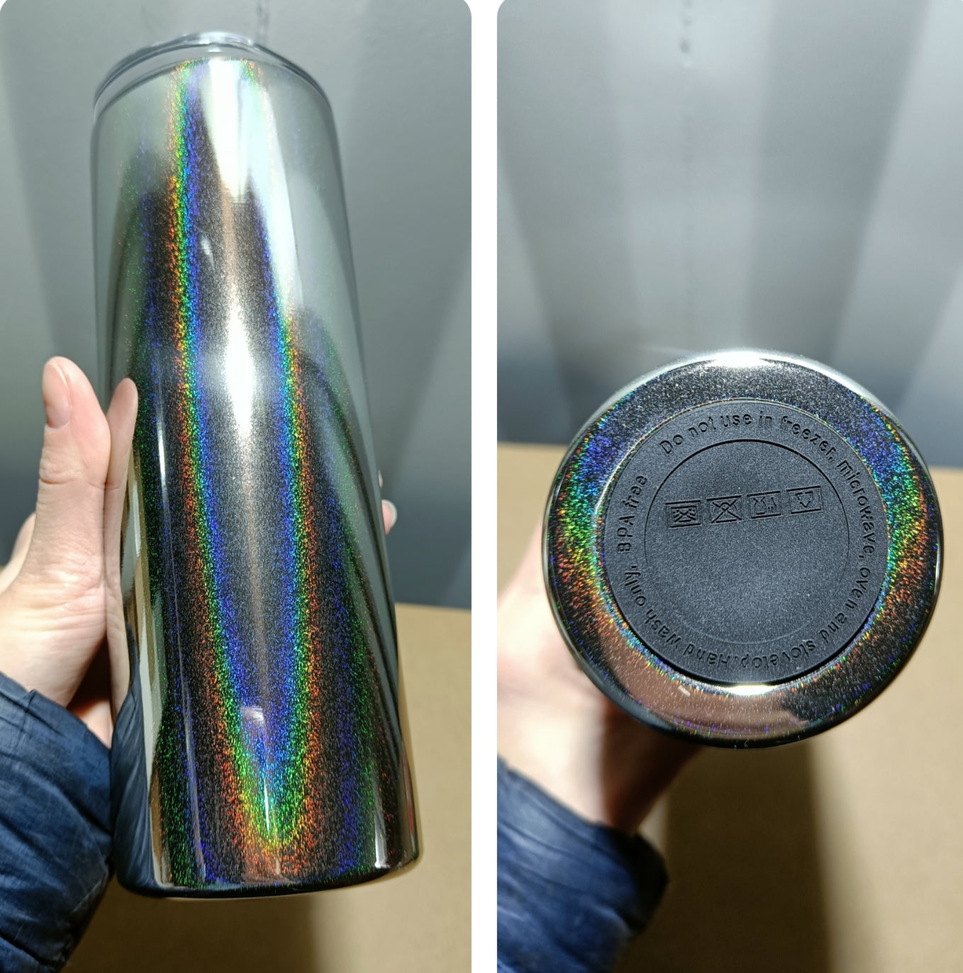 20oz mirror-effect sublimation tumblers - iridescent shimmer