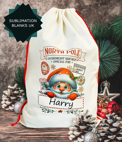 Pack of 10 Sublimation Santa Sack