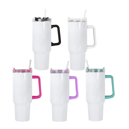 Clearance 40oz Sublimation Cups with coloured handles